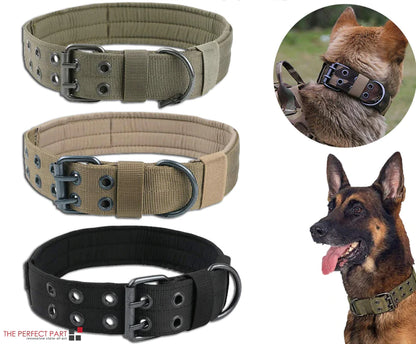 Jack & Susy™ Tactical Heavy-Duty Dog Collar – 2" Wide Military-Grade Nylon with Metal Buckle (K9 Training Collar)