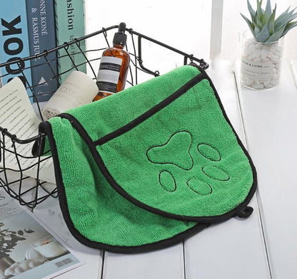 Jack & Susy™ Ultra-Absorbent Dog Bath Towel – Double Pocket Design for Easy Drying & Superior Comfort