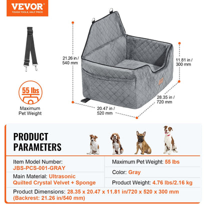 Jack & Susy™ Luxury Dog Booster Car Seat – Secure, Comfortable & Stylish Travel Seat for Medium and Large Dogs (Up to 55 lbs)