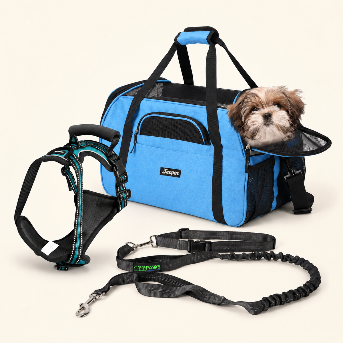 Cabin-Ready Kit — Under-Seat Carrier, Harness & Hands-Free Lead