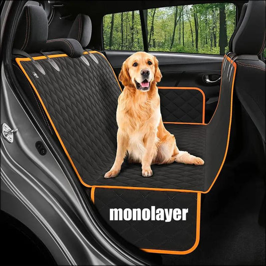 Pet Car Seat Bed – Single-Layer Orange Travel Mat with Hard Board Support