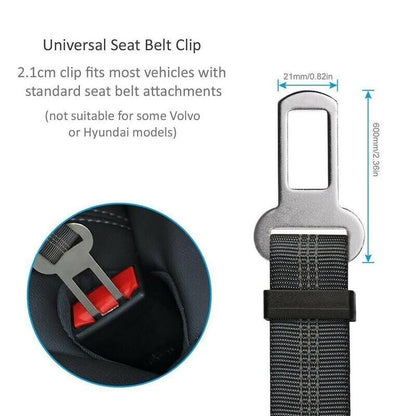 2-Pack Adjustable Pet Car Seat Belts – Heavy-Duty Nylon Safety Harness for Dogs & Cats | Universal Fit, Tangle-Free, Secure Travel Restraint