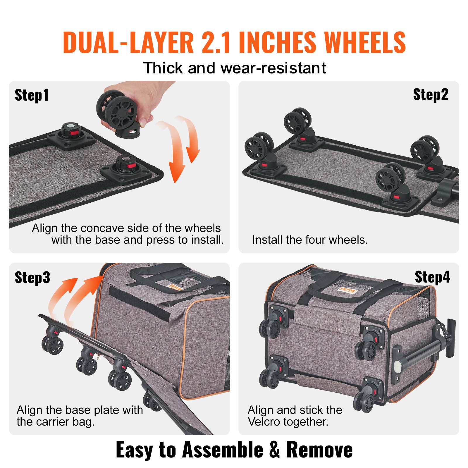 Jack & Susy™ Rolling Pet Carrier – Airline Approved Cat & Small Dog Travel Bag with Wheels, Telescopic Handle & Shoulder Strap