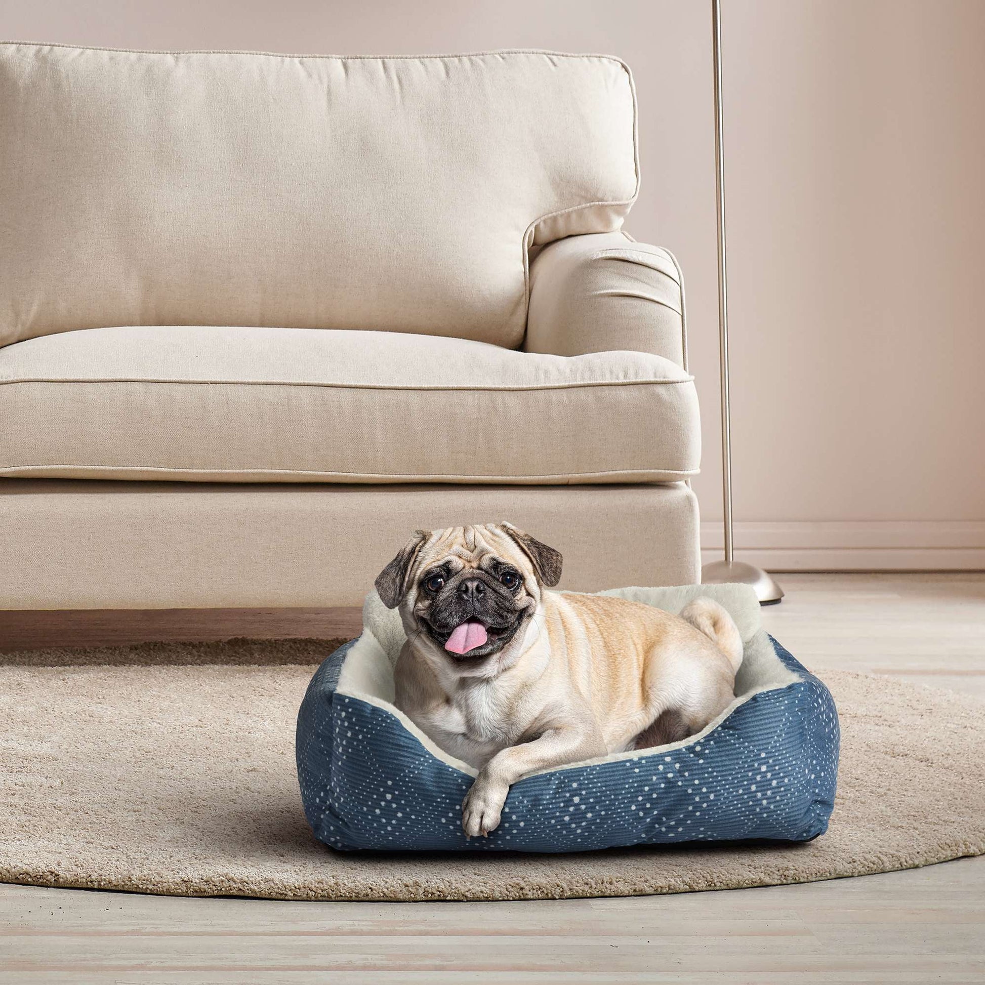 Plush Pet Bed – Portable Lounger, 21" x 17"