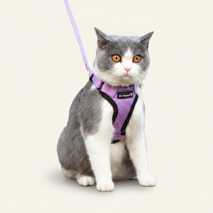 Mr. Peanut's PurrTrek Cat Harness & Lead — Two Sizes, Reflective
