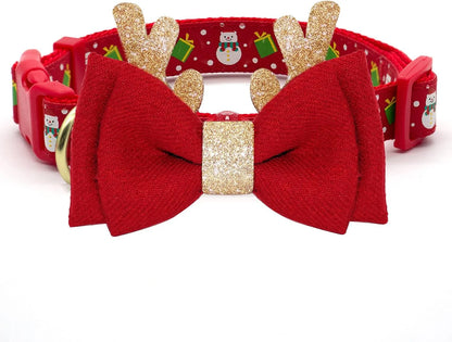 Christmas Dog Collar – Adjustable with Bow Tie