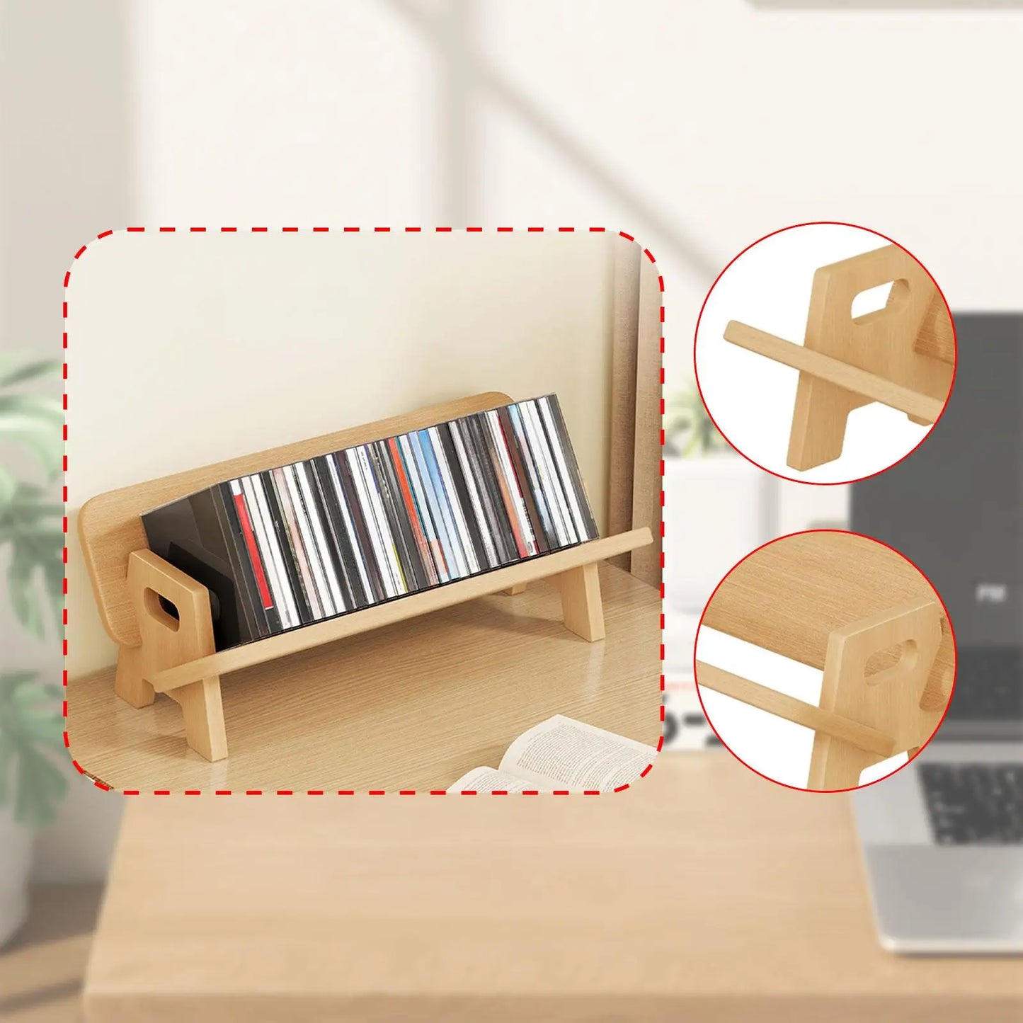 Wood Desktop Bookshelf – Compact & Space-Saving