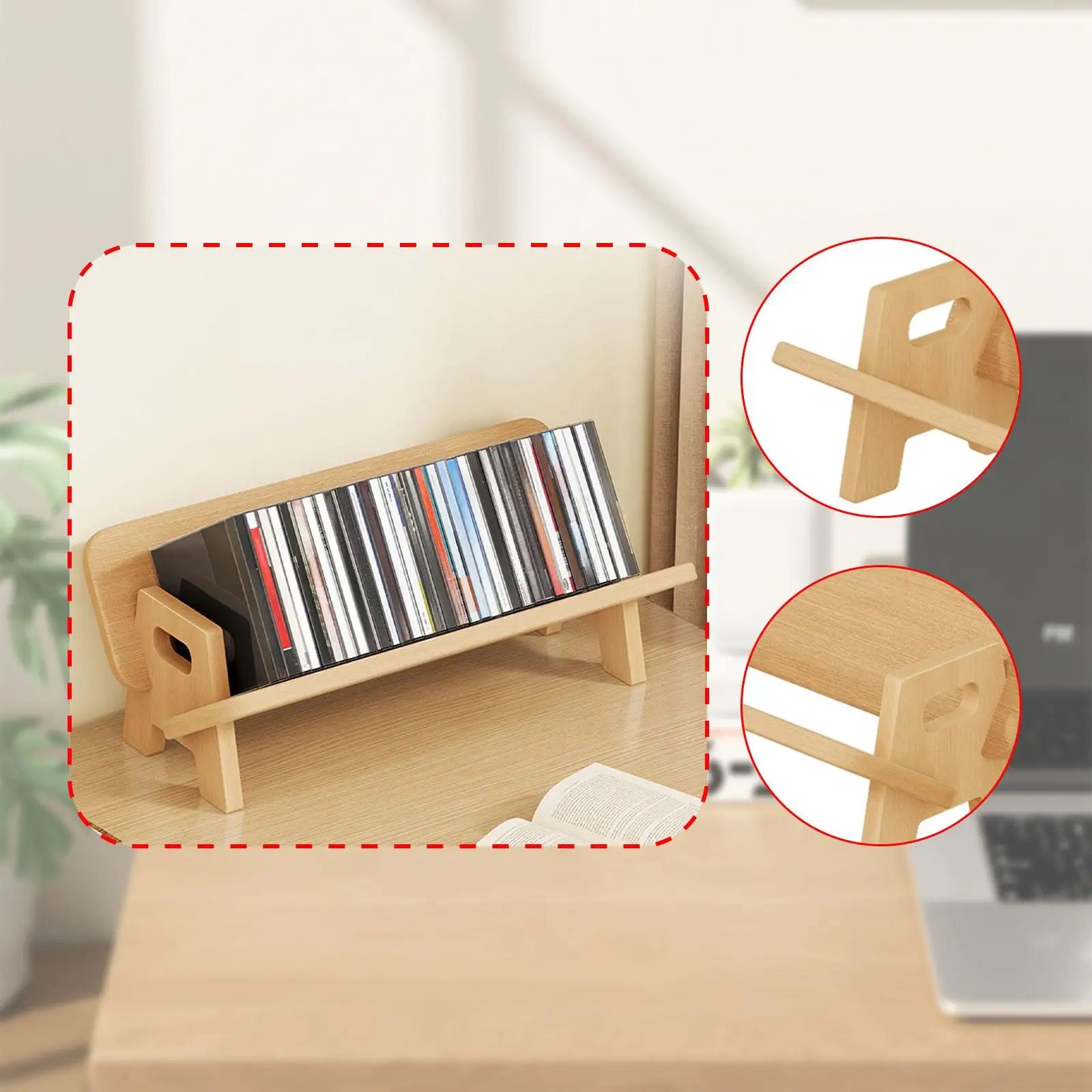 Wood Desktop Bookshelf – Compact & Space-Saving