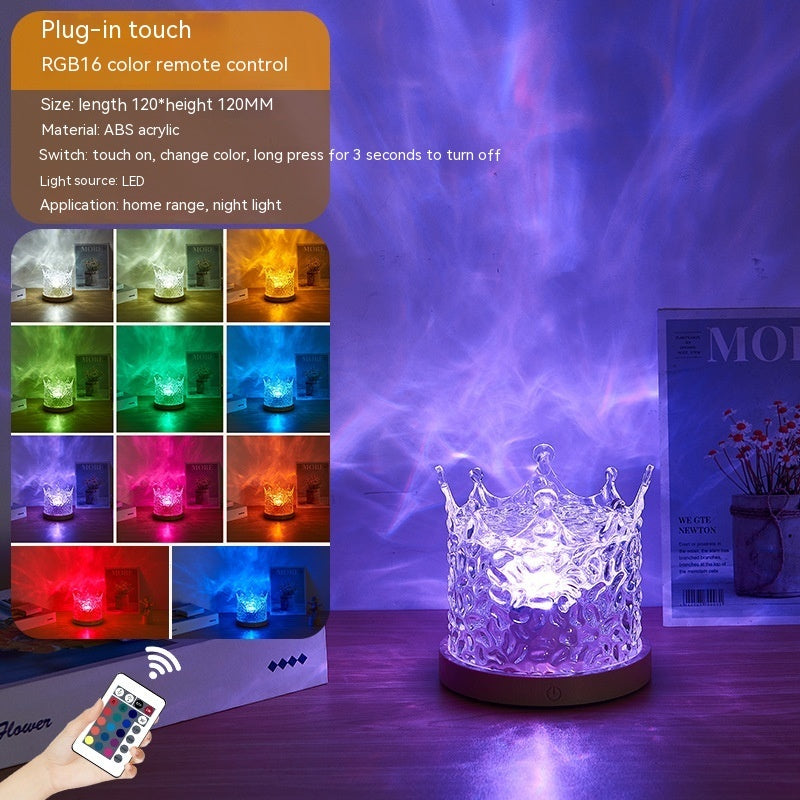 LED Ripple Lamp – RGB Crystal Night Light