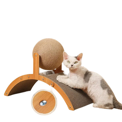 Cat Scratcher Toy – Sisal Ball & Inclined Board