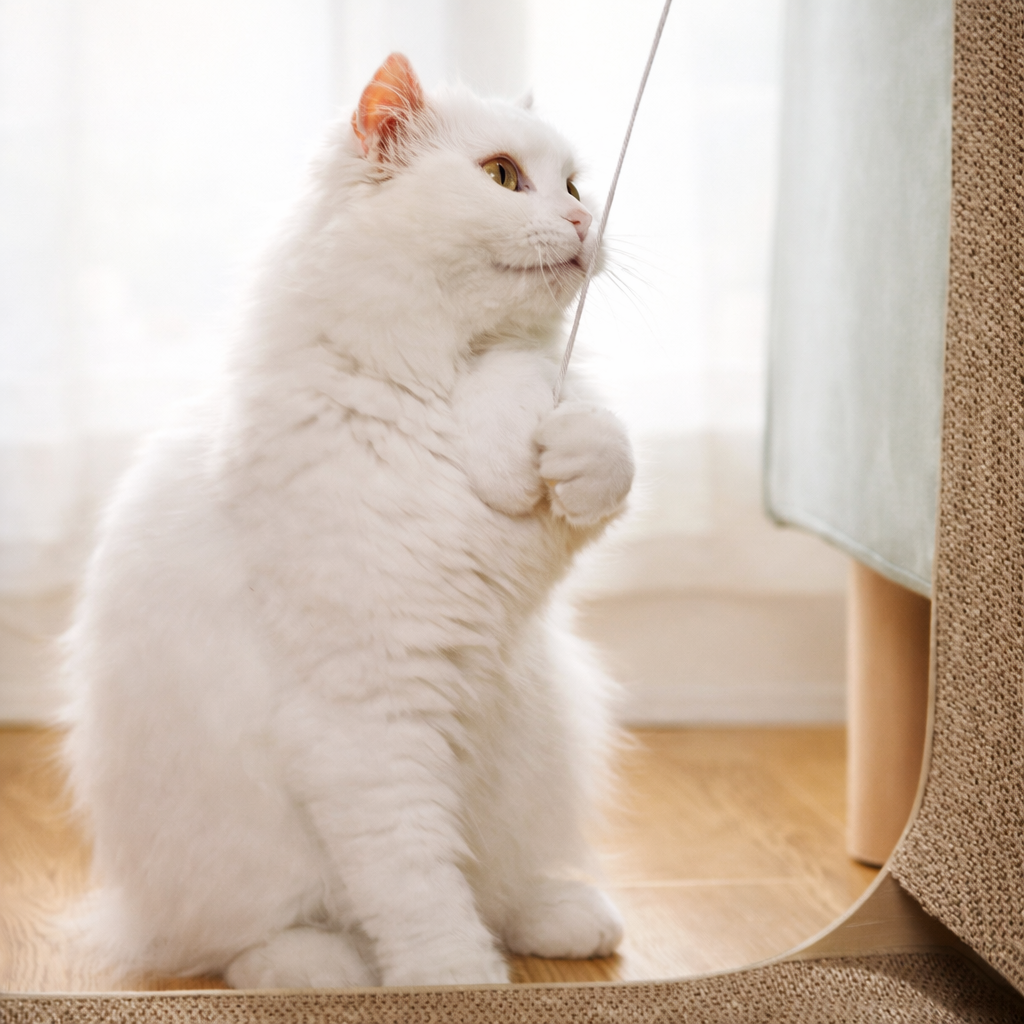 Cat Scratcher Post – L-Shape with Ball Toy
