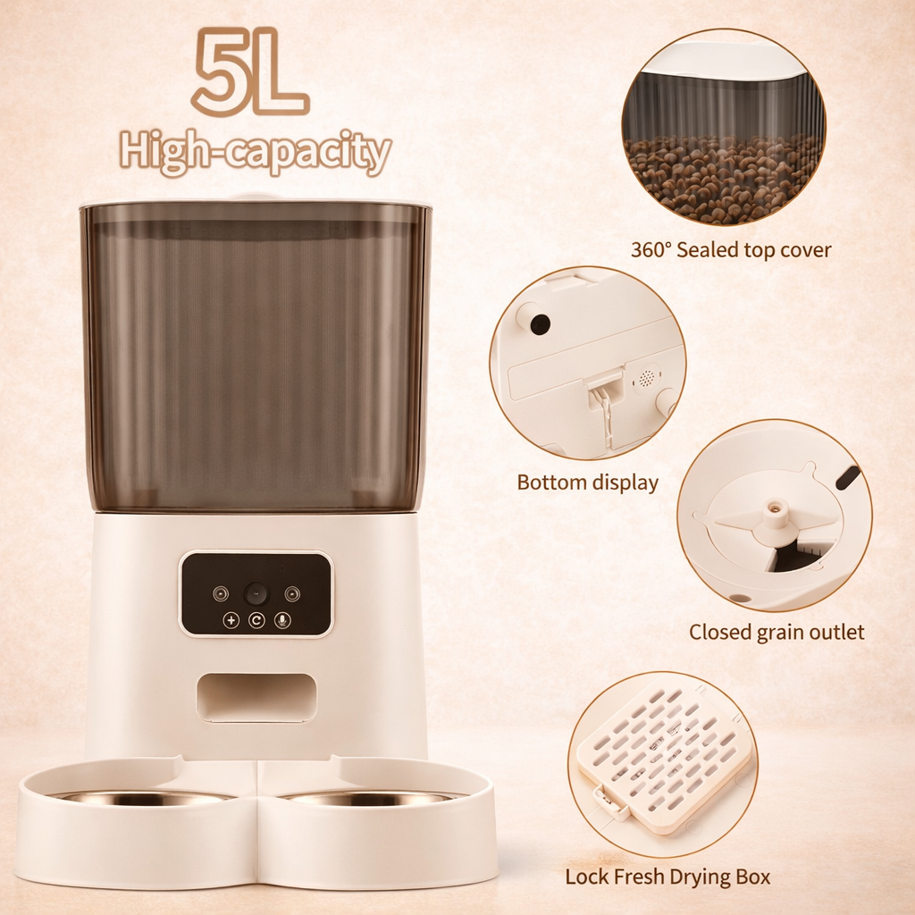 Dual Pet Feeder – Automatic with Camera & App Control