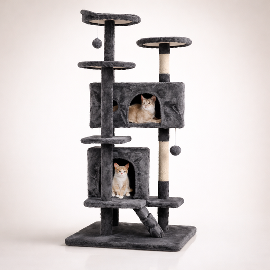 Cat Tree – Double Condo & Scratching Posts