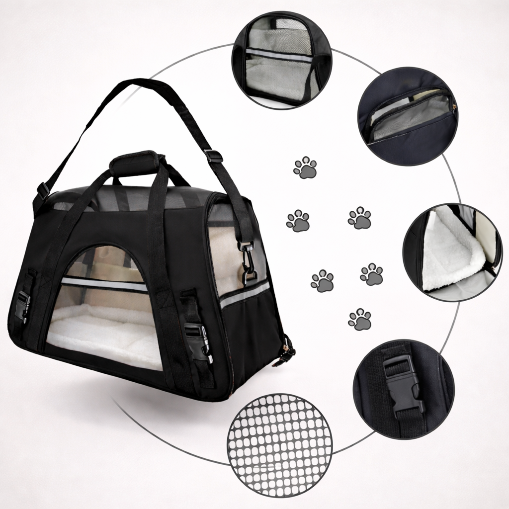 Comfort-Fit Airline Pet Carrier for Cats & Small Dogs