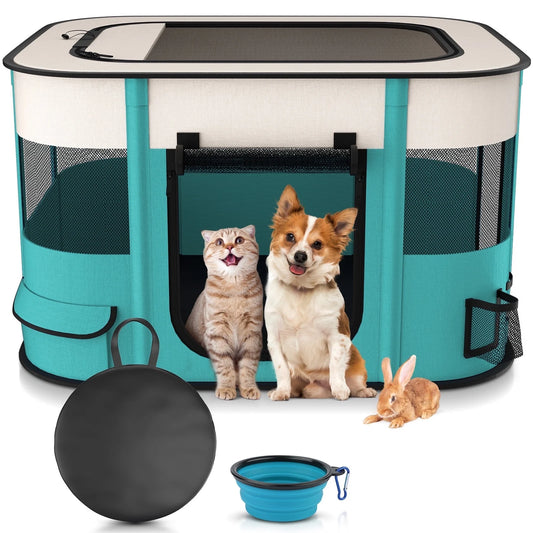 Pet Playpen – Foldable Indoor & Outdoor Pen