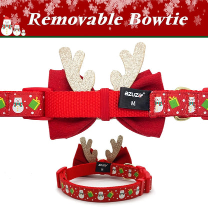 Christmas Dog Collar – Adjustable with Bow Tie