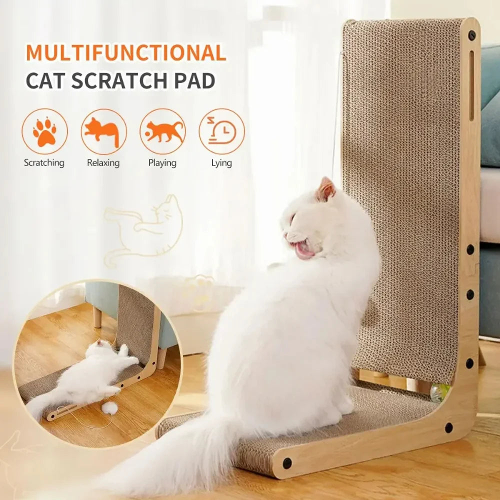 Cat Scratcher Post – L-Shape with Ball Toy