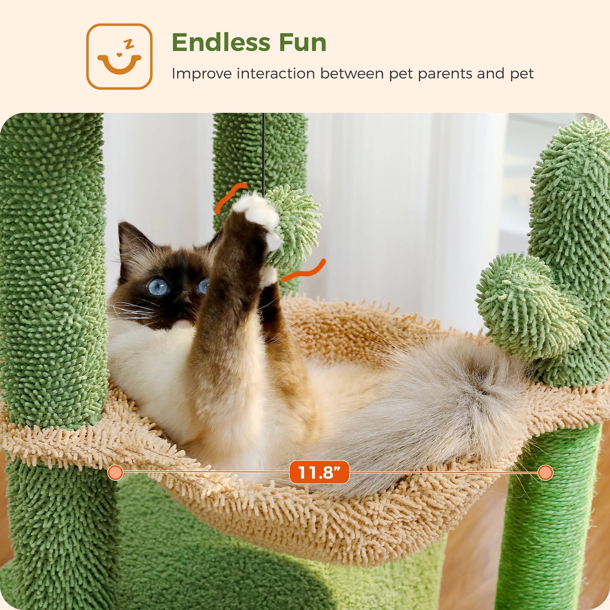 Cactus Cat Tree – Scratching Tower with Hammock