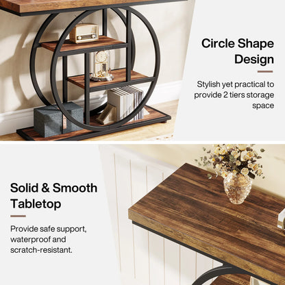 Industrial Console Table – 4-Tier Entryway Design