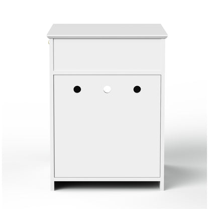 Jack & Susy™ Wooden Cat Litter Box Enclosure with Drawers – Stylish Pet House & Bedside Table for Indoor Cats (White)