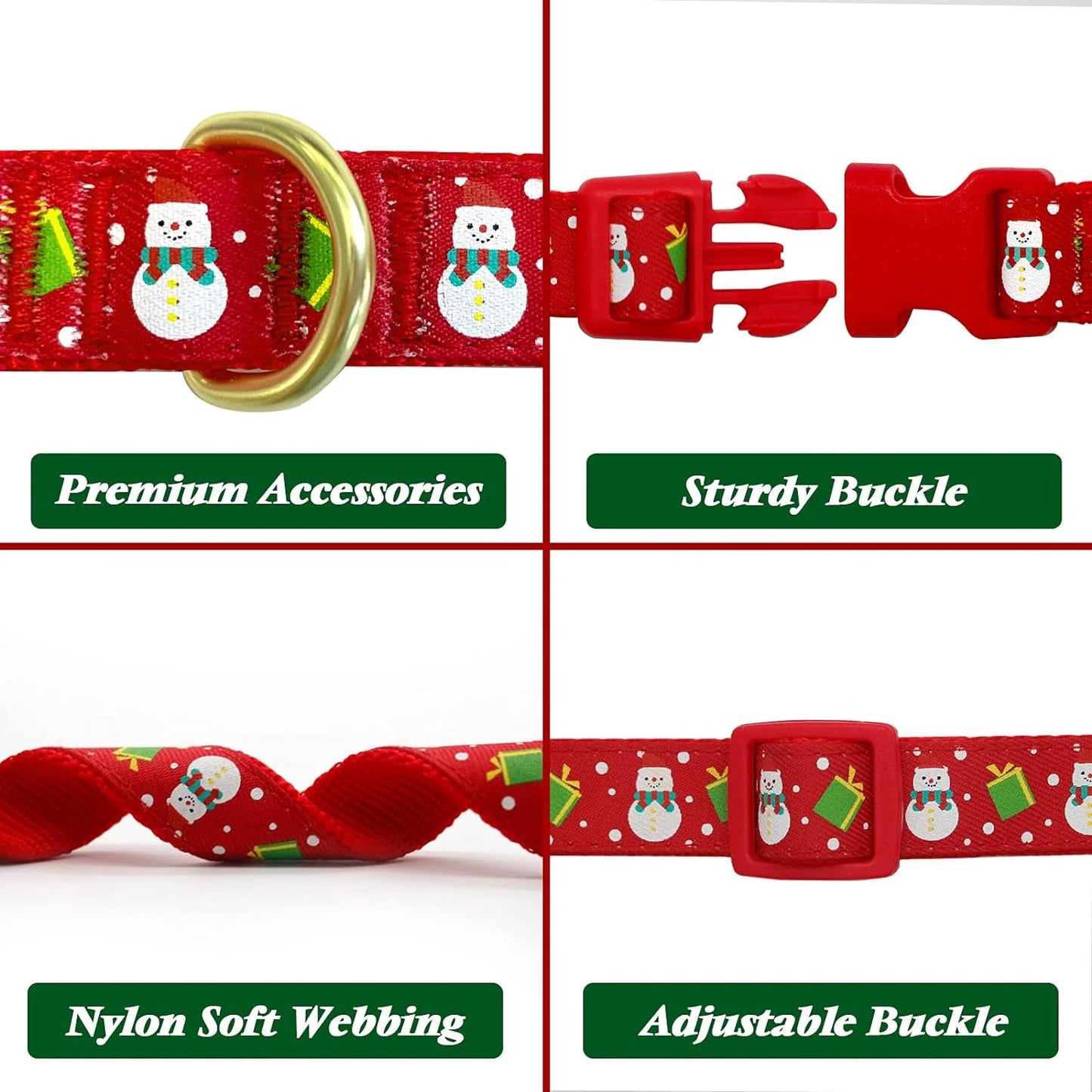 Christmas Dog Collar – Adjustable with Bow Tie