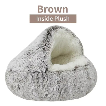 2-in-1 Plush Pet Bed – Warm Winter Cushion & Sleep Bag for Cats & Small Dogs