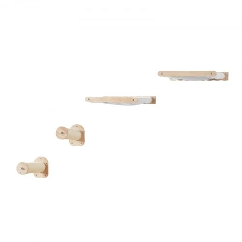 Wall-Mounted Cat Shelves – Posts & Hammocks Set